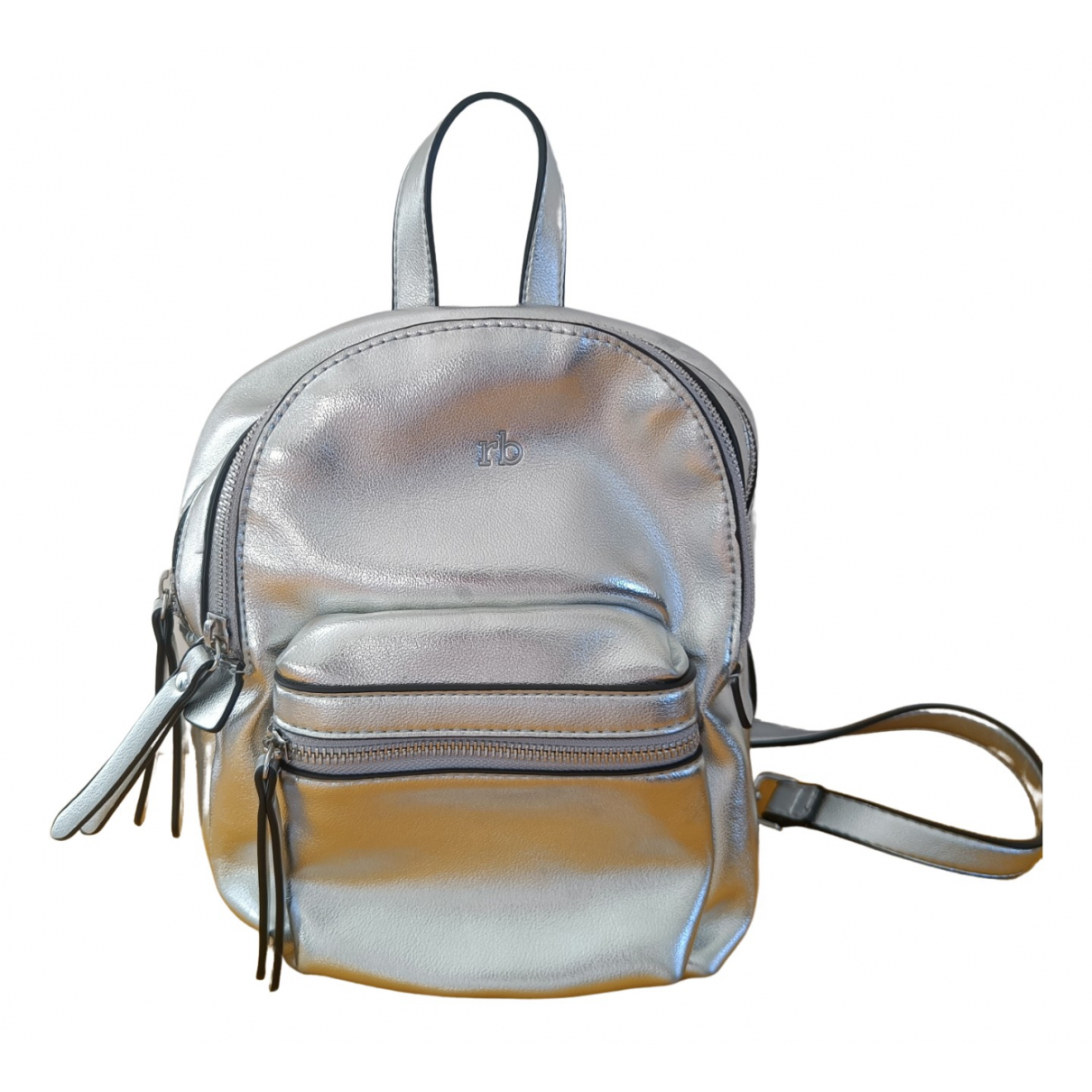 Leather backpack ROCCOBAROCCO Silver in 